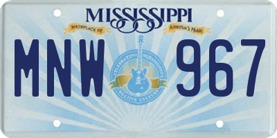 MS license plate MNW967