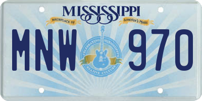 MS license plate MNW970