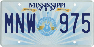 MS license plate MNW975