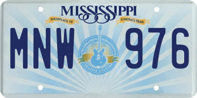 MS license plate MNW976