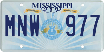 MS license plate MNW977