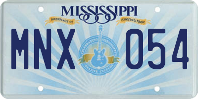 MS license plate MNX054