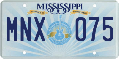 MS license plate MNX075