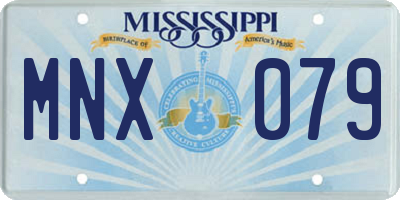 MS license plate MNX079