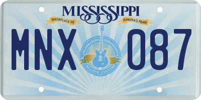 MS license plate MNX087