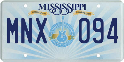 MS license plate MNX094