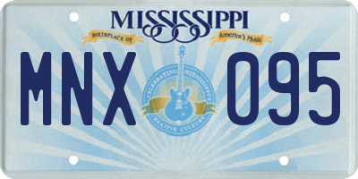 MS license plate MNX095