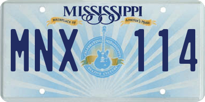MS license plate MNX114