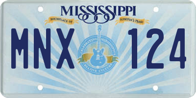 MS license plate MNX124
