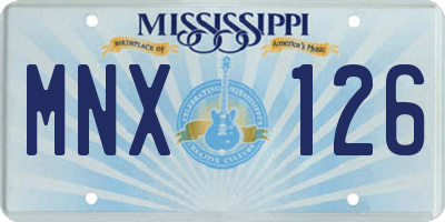 MS license plate MNX126