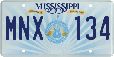MS license plate MNX134