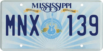 MS license plate MNX139