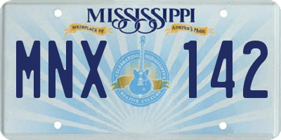 MS license plate MNX142