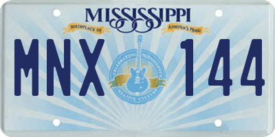 MS license plate MNX144