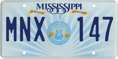 MS license plate MNX147