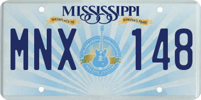 MS license plate MNX148