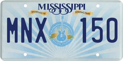 MS license plate MNX150