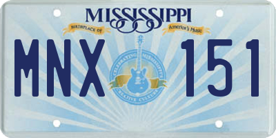 MS license plate MNX151