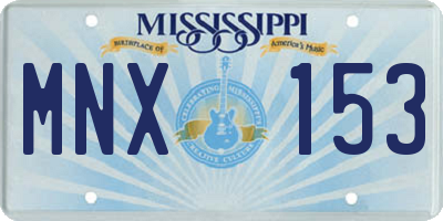 MS license plate MNX153