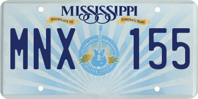 MS license plate MNX155