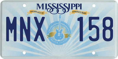 MS license plate MNX158