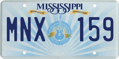 MS license plate MNX159