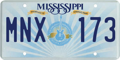 MS license plate MNX173