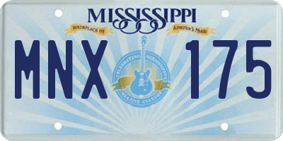 MS license plate MNX175