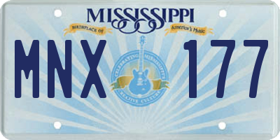 MS license plate MNX177