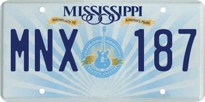 MS license plate MNX187