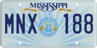 MS license plate MNX188