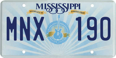 MS license plate MNX190