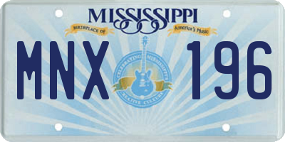 MS license plate MNX196