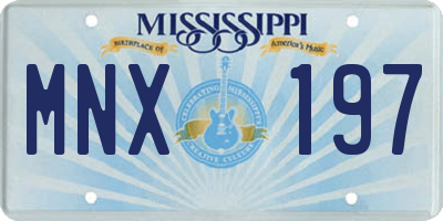 MS license plate MNX197