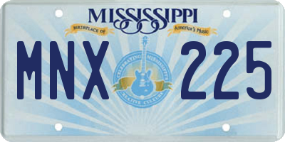 MS license plate MNX225