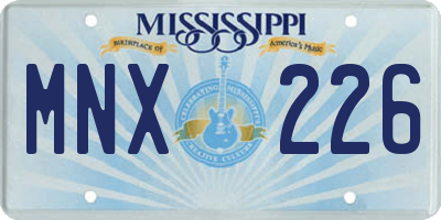 MS license plate MNX226