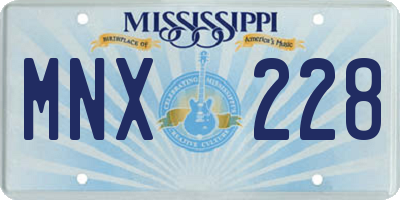 MS license plate MNX228