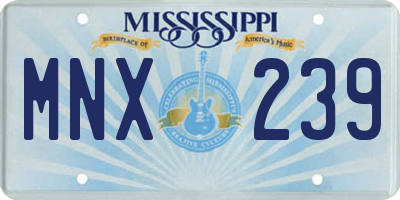 MS license plate MNX239