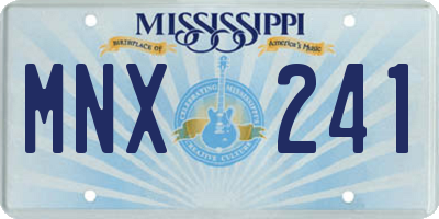 MS license plate MNX241