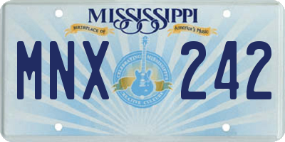 MS license plate MNX242