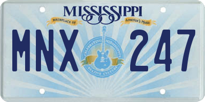 MS license plate MNX247