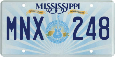 MS license plate MNX248