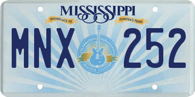 MS license plate MNX252