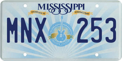 MS license plate MNX253