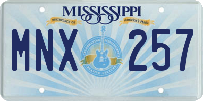 MS license plate MNX257