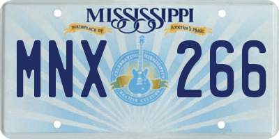 MS license plate MNX266