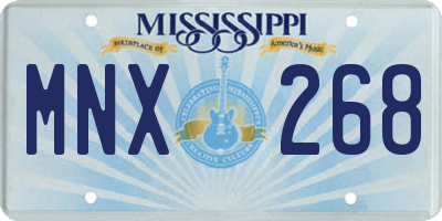 MS license plate MNX268