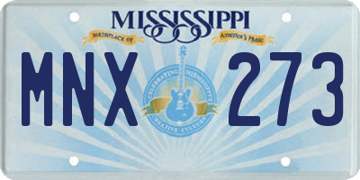 MS license plate MNX273