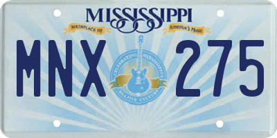 MS license plate MNX275