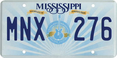 MS license plate MNX276